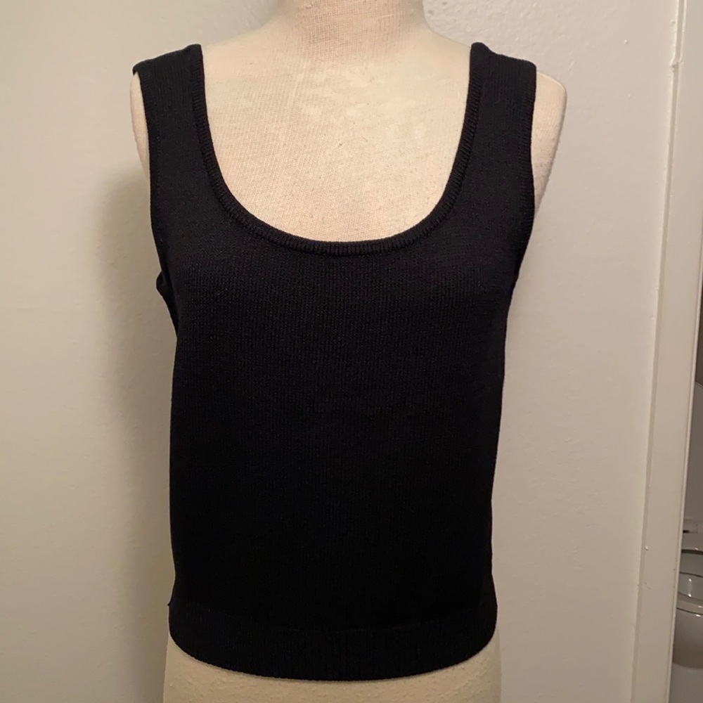 St John Basics Knit Sleeveless Black Top S